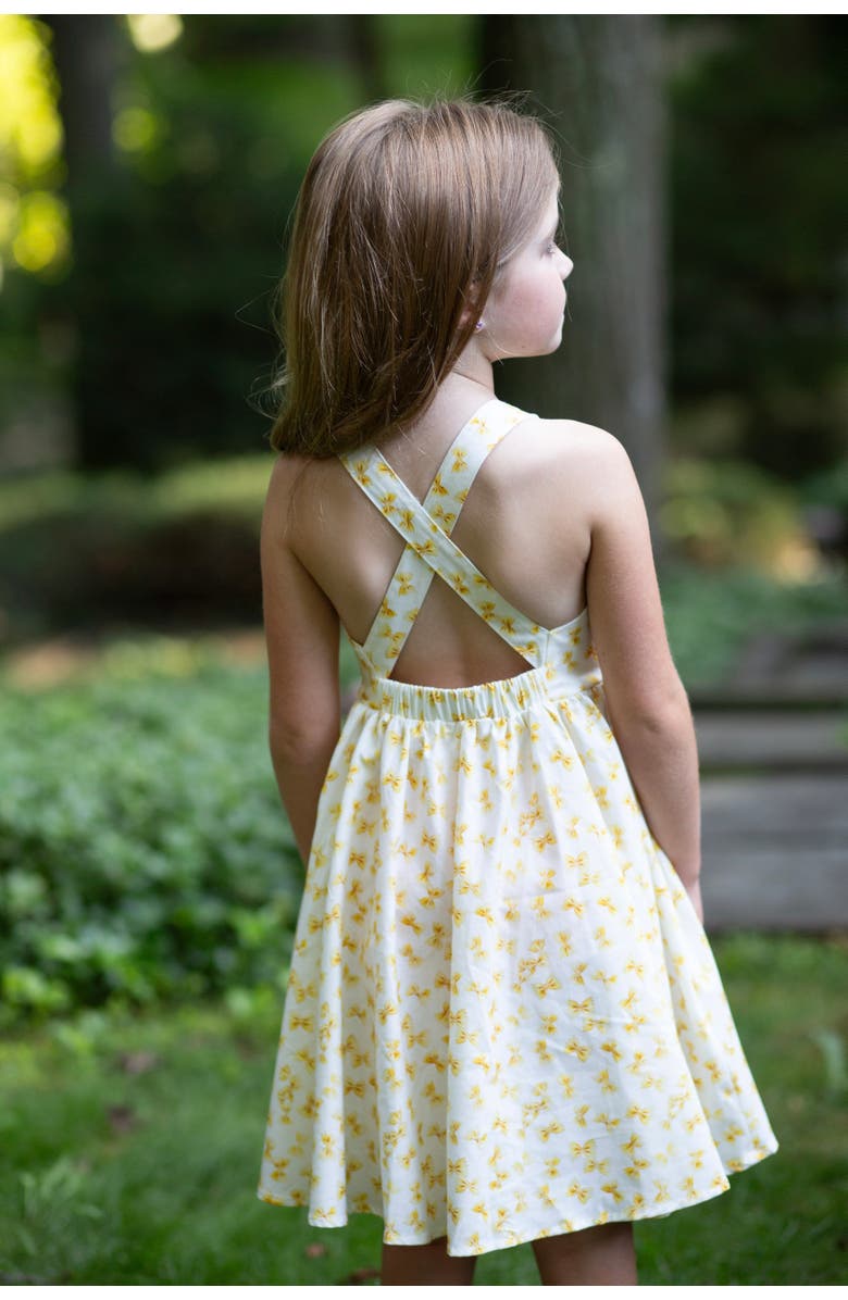 WORTHY THREADS Girls Cross Back Woven Dress, Alternate, color, Pasta