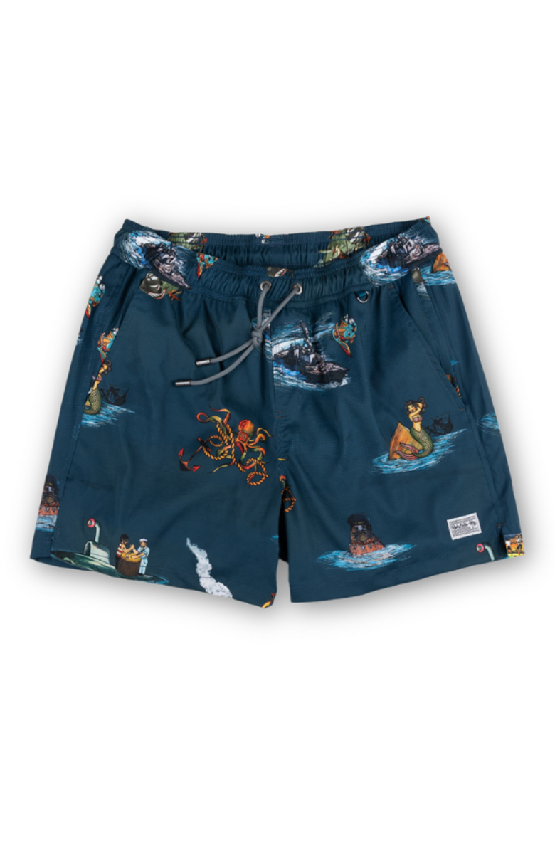 Baja Llama Sailor Stories - Stretch Swimsuit, Main, color, Navy