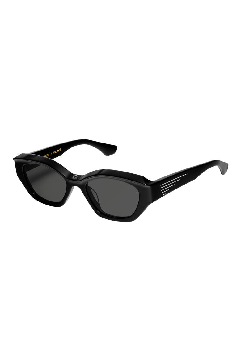 5G 52mm Square Sunglasses, Alternate, color, BLACK