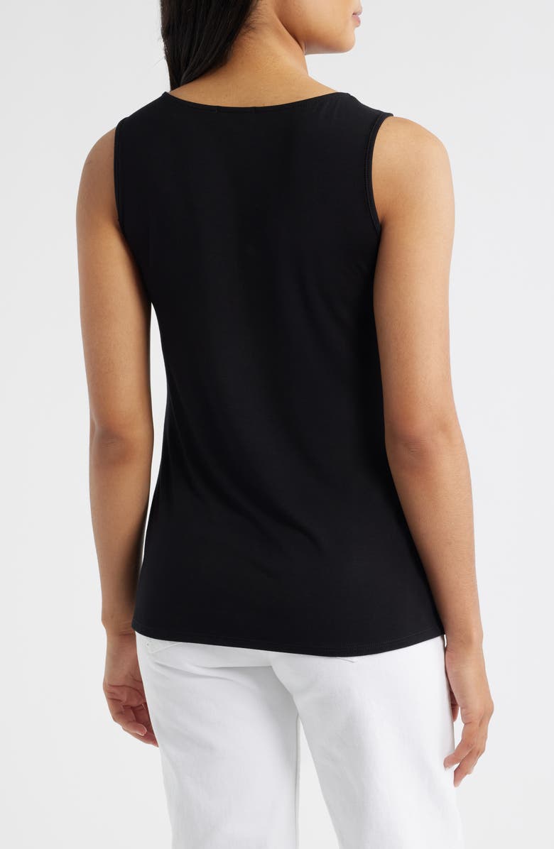 Loveappella Guipure Lace Accent Scoop Neck Tank, Alternate, color, Black