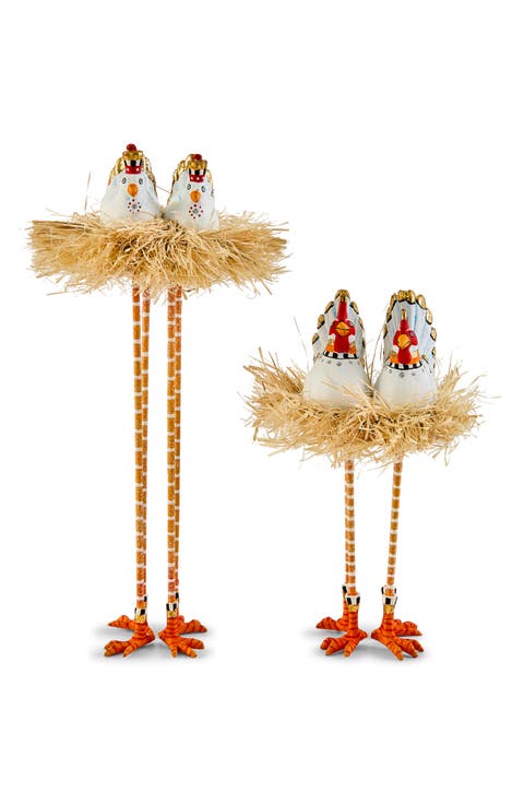 Patience Brewster Nativity Set of 2 Chicken Decorations
