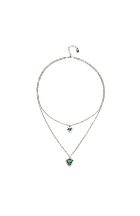 Green Triangle Pendant Necklace