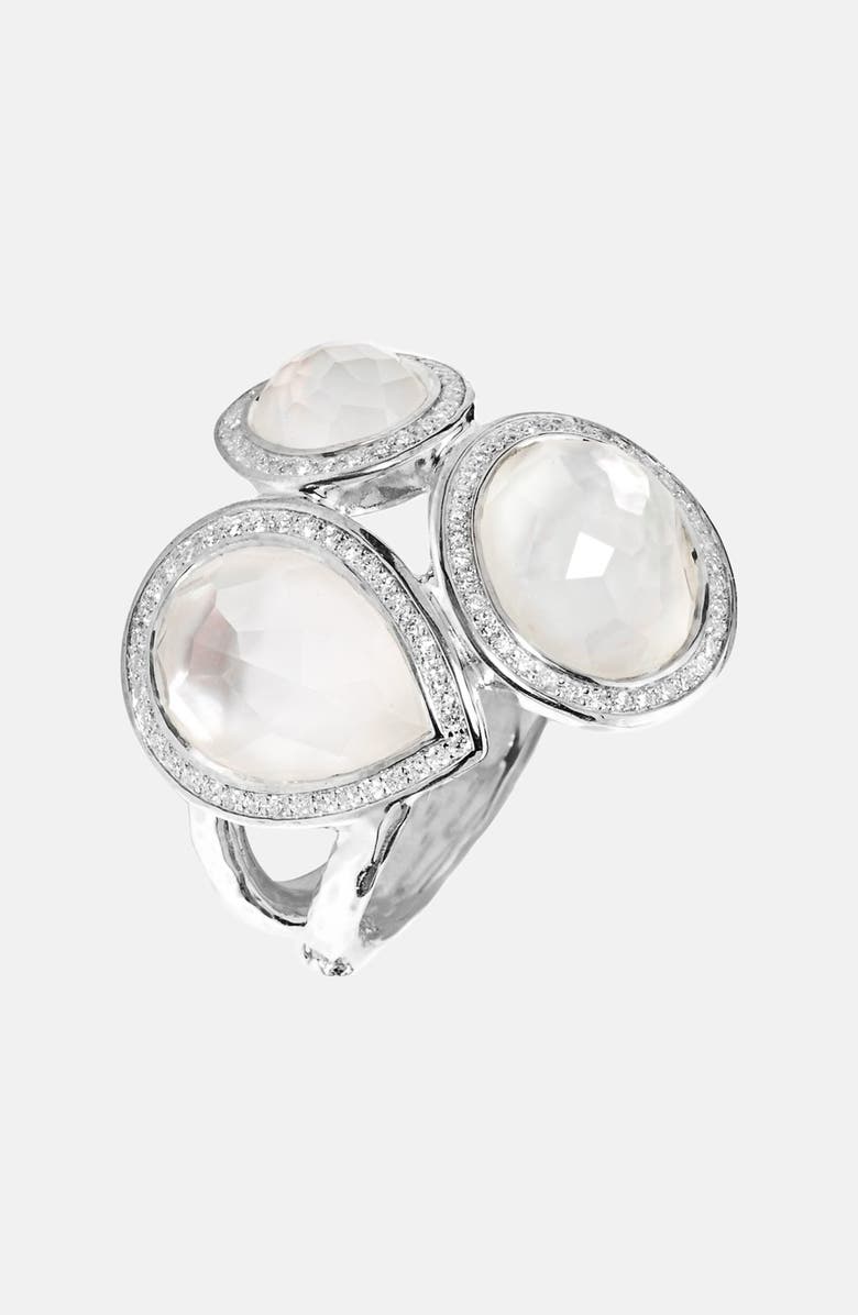 Ippolita 'Stella' Cluster Ring with Diamonds, Main, color, Silver/ Mother Of Pearl