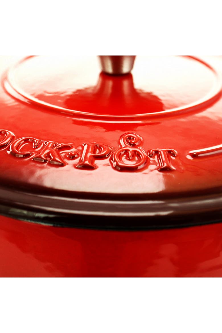 3 Quart Enameled Cast Iron Casserole with Lid, Alternate, color, Red