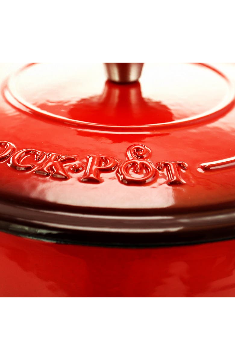Crock-pot 3 Quart Enameled Cast Iron Casserole with Lid, Alternate, color, Red