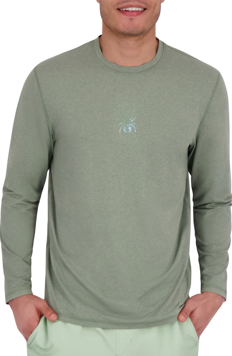 Spyder Long Sleeve Rashguard, Main, color, Sea Green
