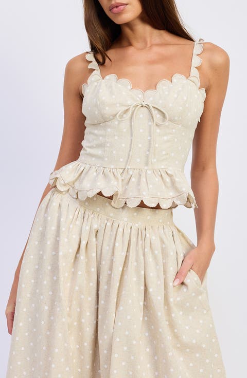 Elise Embroidered Peplum Top