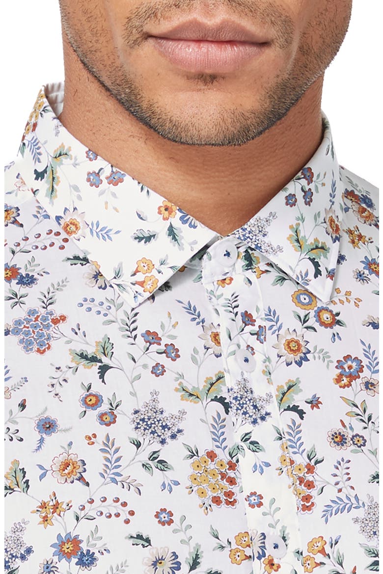 On Point Slim Fit Button-Up Shirt, Alternate, color, YELLOW FLORAL STREET