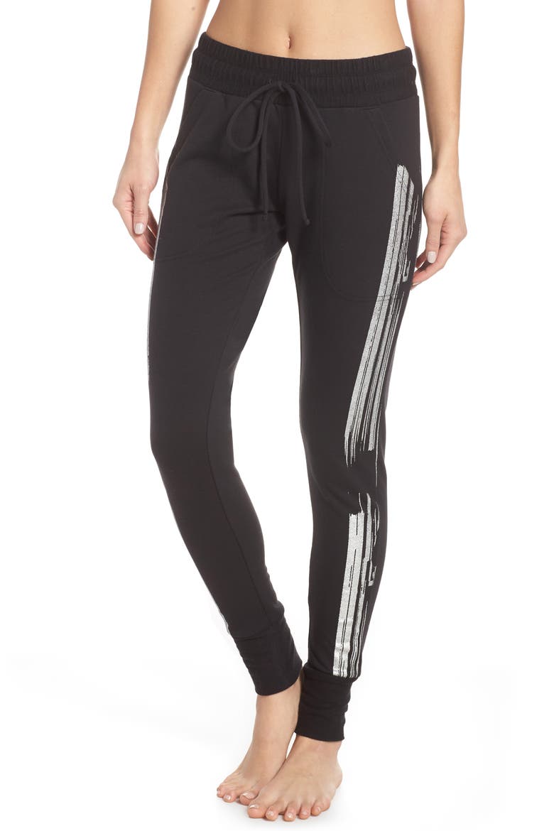FP Movement Sunny Skinny Sweat Jogger Pants, Main, color, BLACK/ SILVER