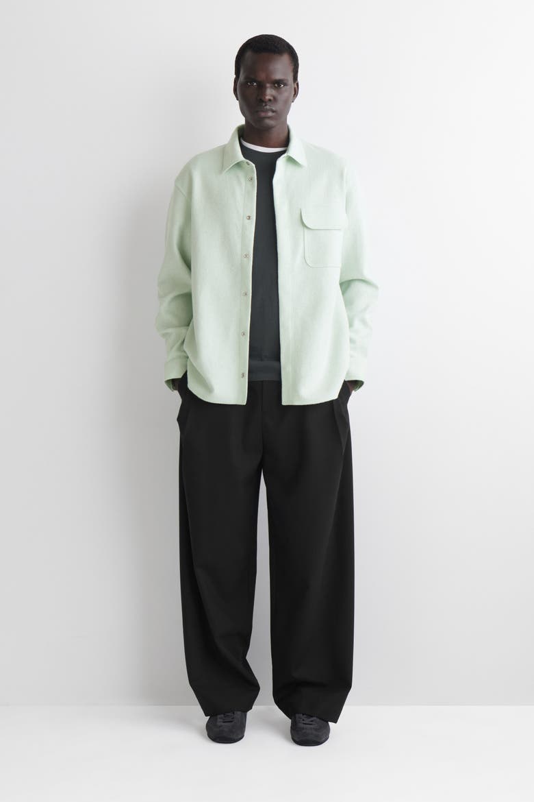 Boiled-Wool Overshirt, Alternate, color, LIGHT GREEN