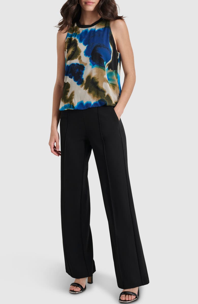 DKNY Bubble Hem Sleeveless Chiffon Top, Alternate, color, Ink Swirl