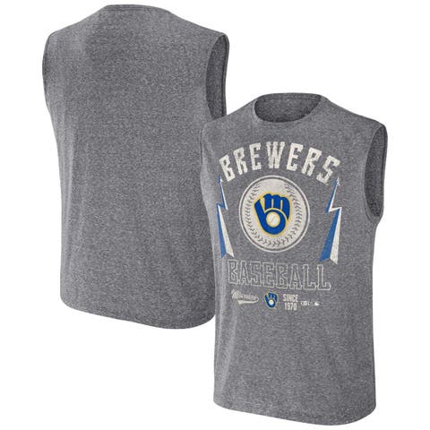 Men's Darius Rucker Collection by Fanatics Charcoal Milwaukee Brewers Relaxed-Fit Muscle Tank Top
