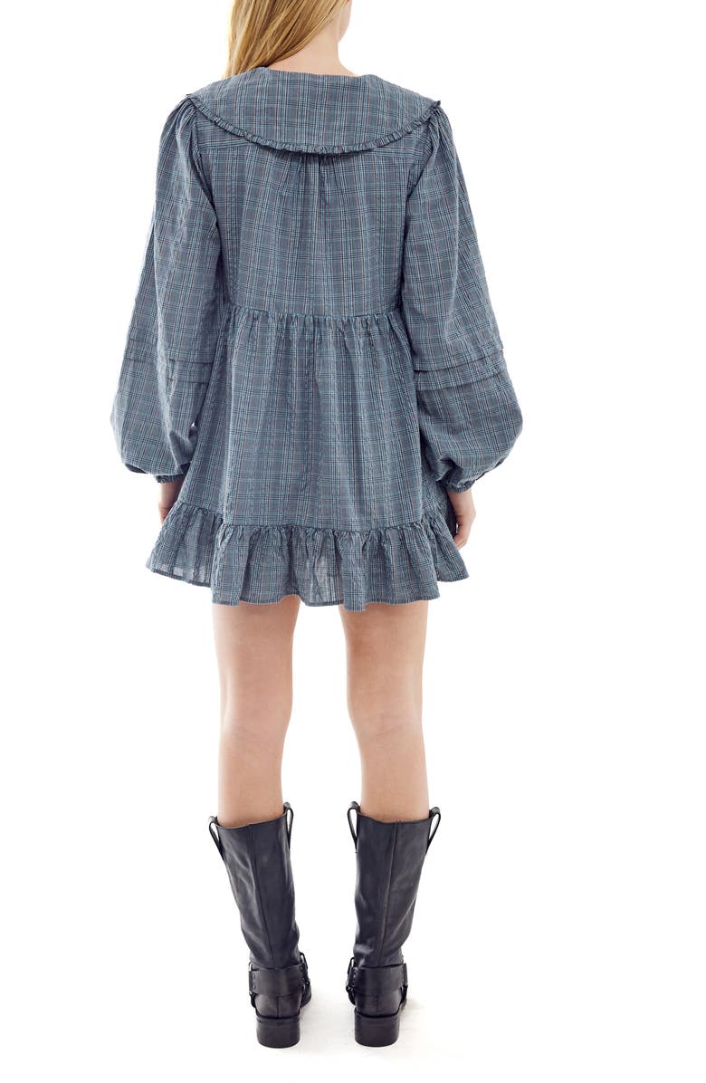 BDG Urban Outfitters Plaid Long Sleeve Cotton Minidress, Alternate, color,