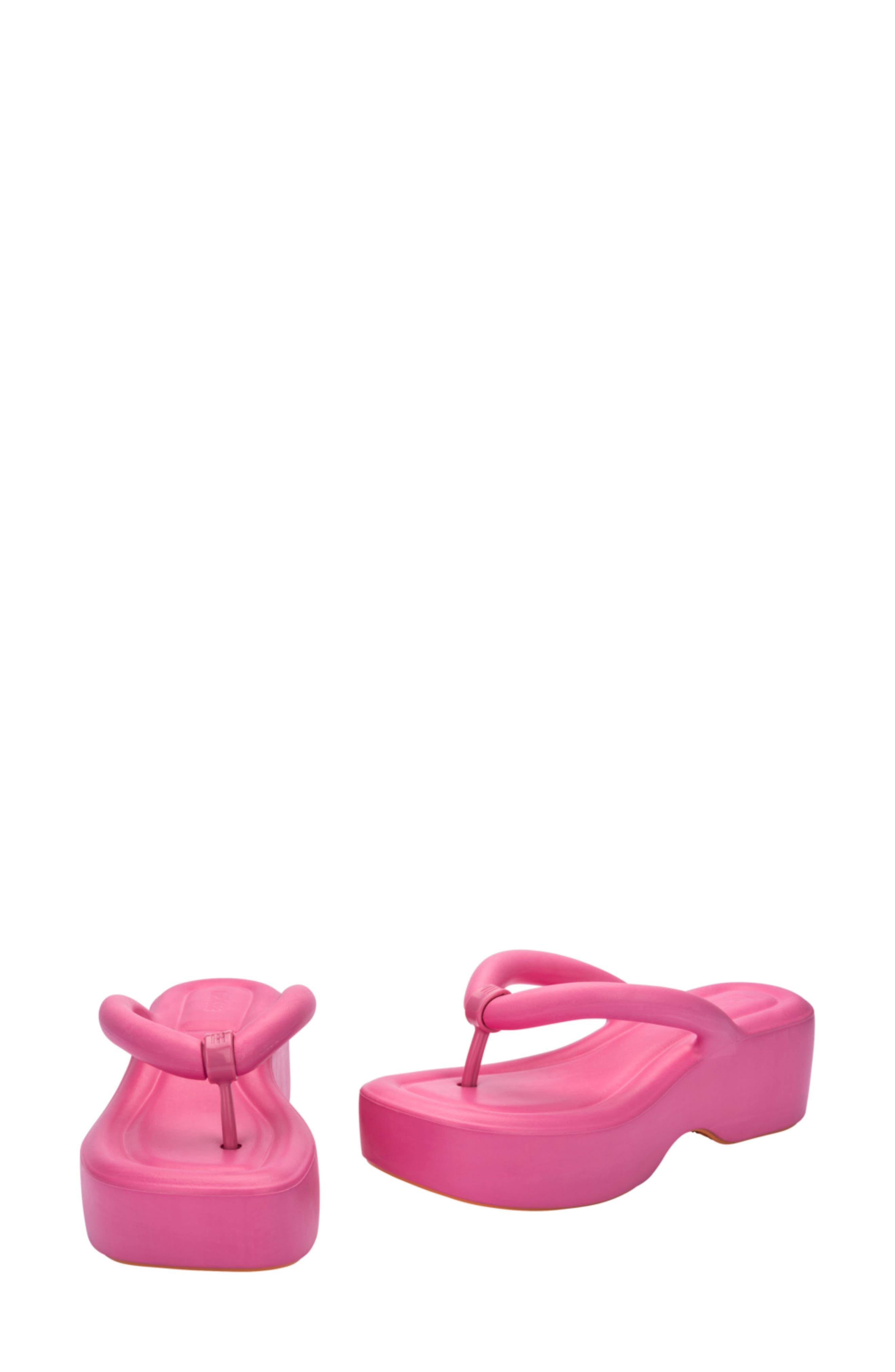Free Platform Flip Flop, Alternate, color, ORANGE/ PINK
