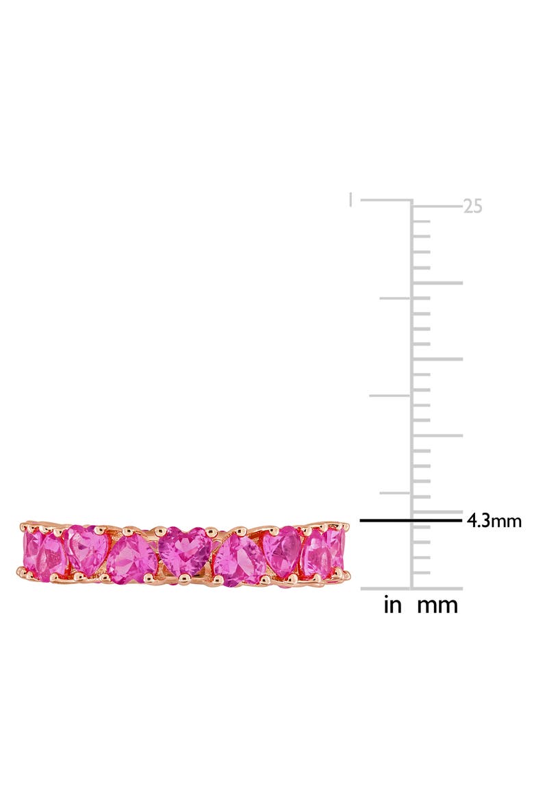 Lab Grown Pink Sapphire Heart Eternity Ring, Alternate, color, PINK
