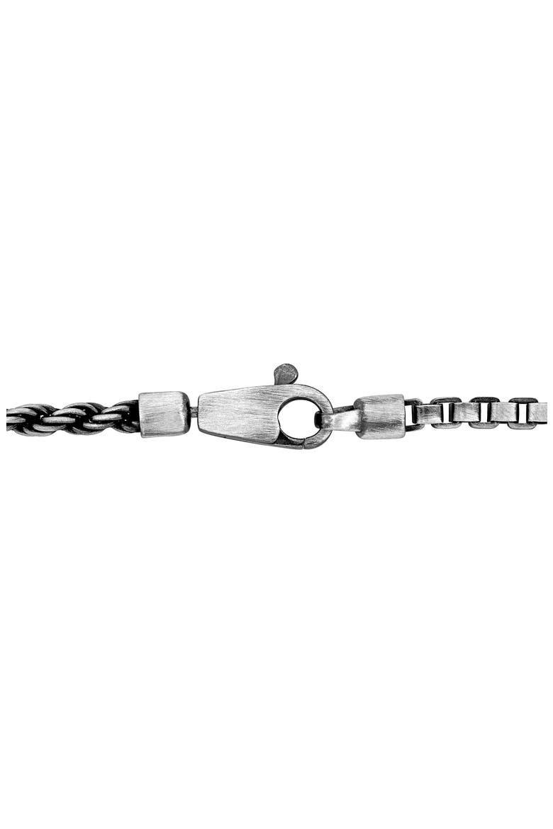 Men's Half Rope Half Box Bracelet, Alternate, color, SILVER
