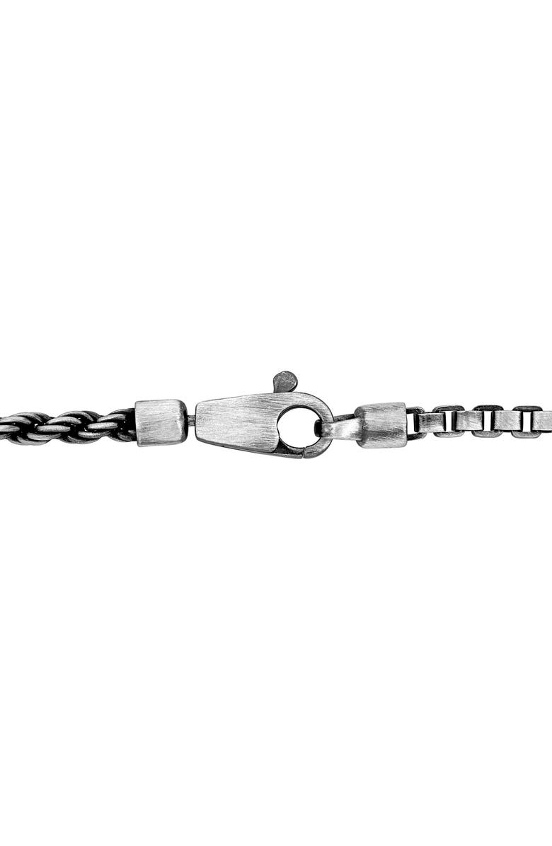 DELMAR Men's Half Rope Half Box Bracelet, Alternate, color, Silver