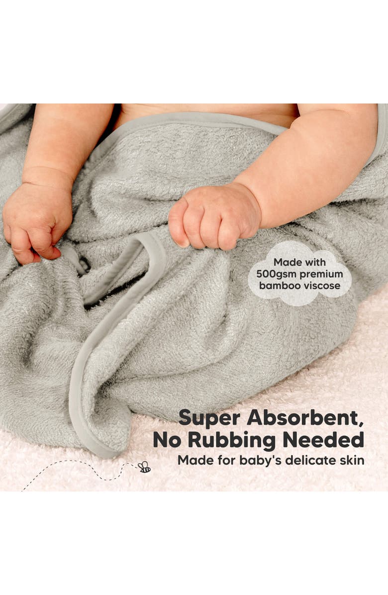 KeaBabies 2-Pack Snuggle Hooded Towels, Alternate, color, Graphite