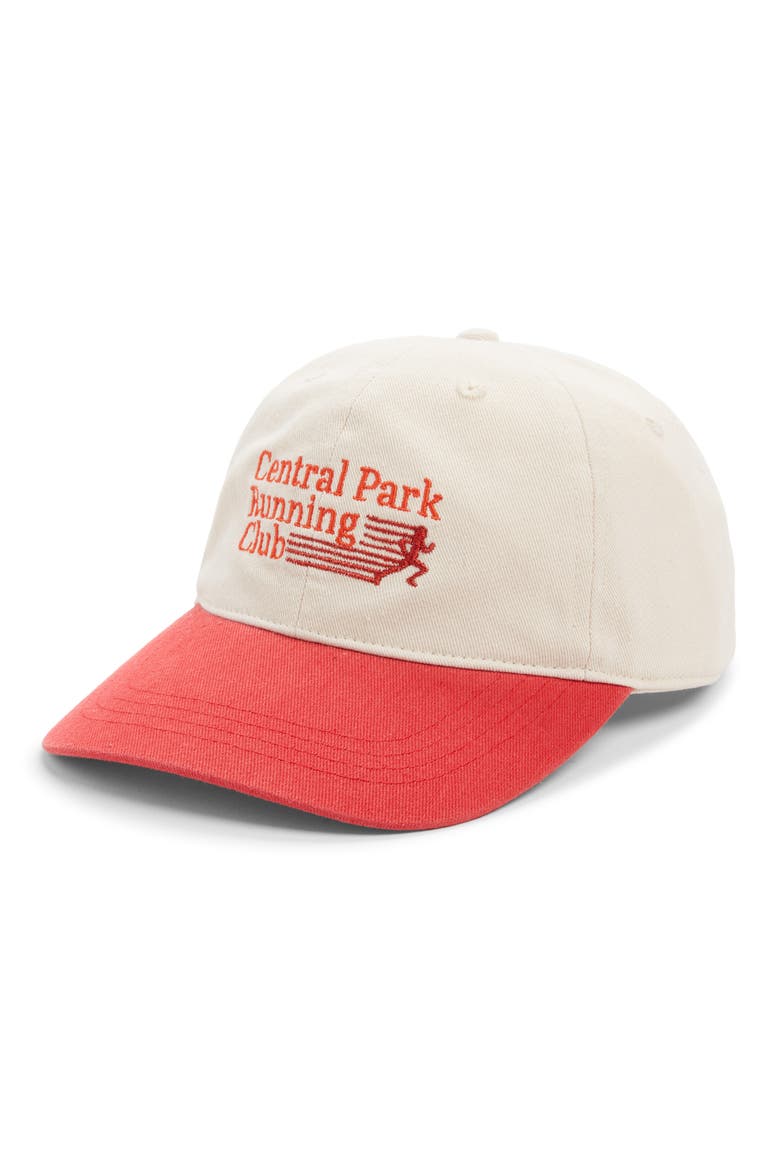 Embroidered Baseball Cap, Main, color, RED CENTRAL PARK RUN CLUB