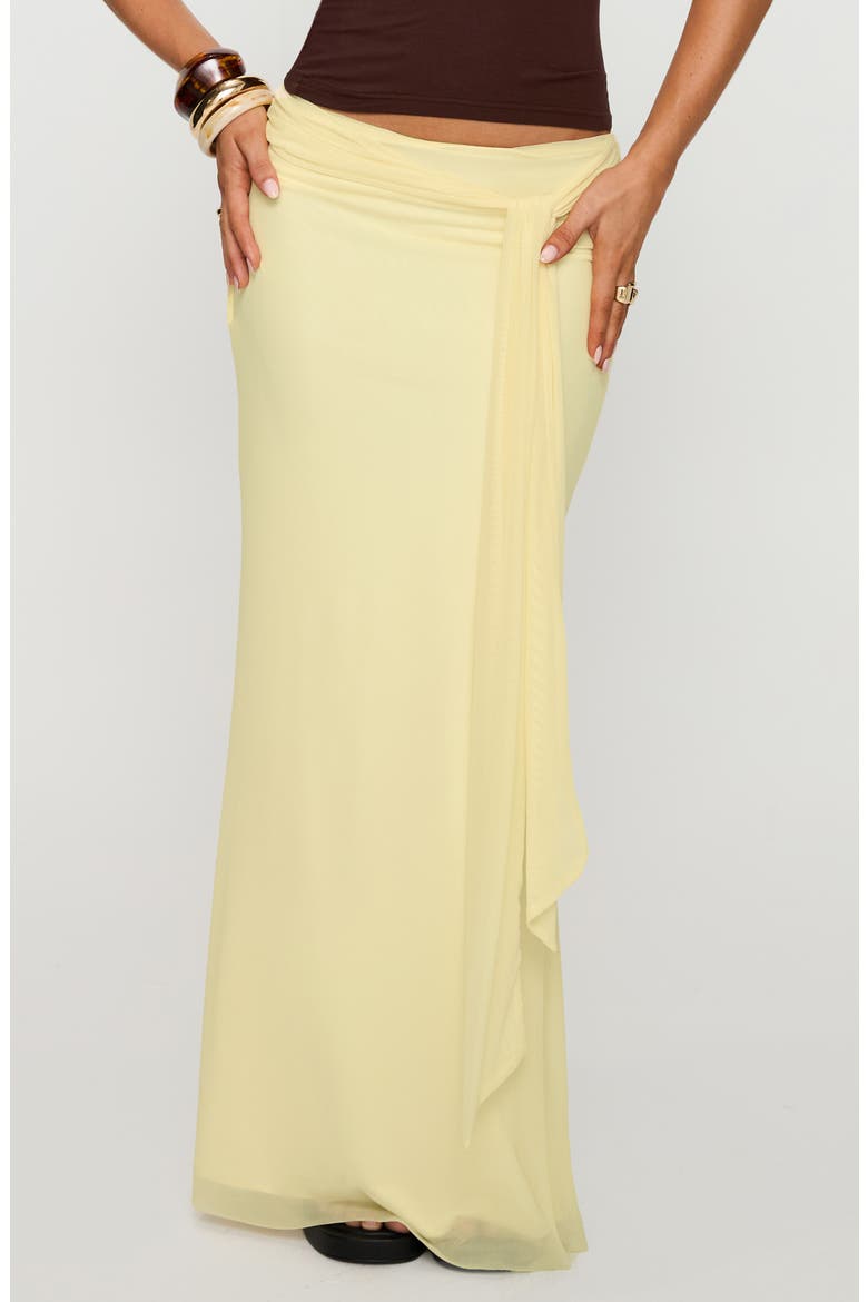 Caviar Tie Waist Maxi Skirt, Main, color, LEMON