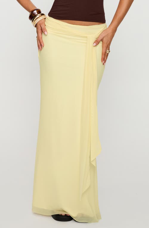 Princess Polly Caviar Tie Waist Maxi Skirt In Yellow