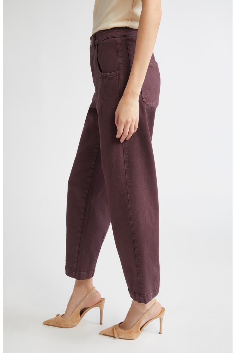 Crop Straight Leg Jeans, Alternate, color, BORDEAUX