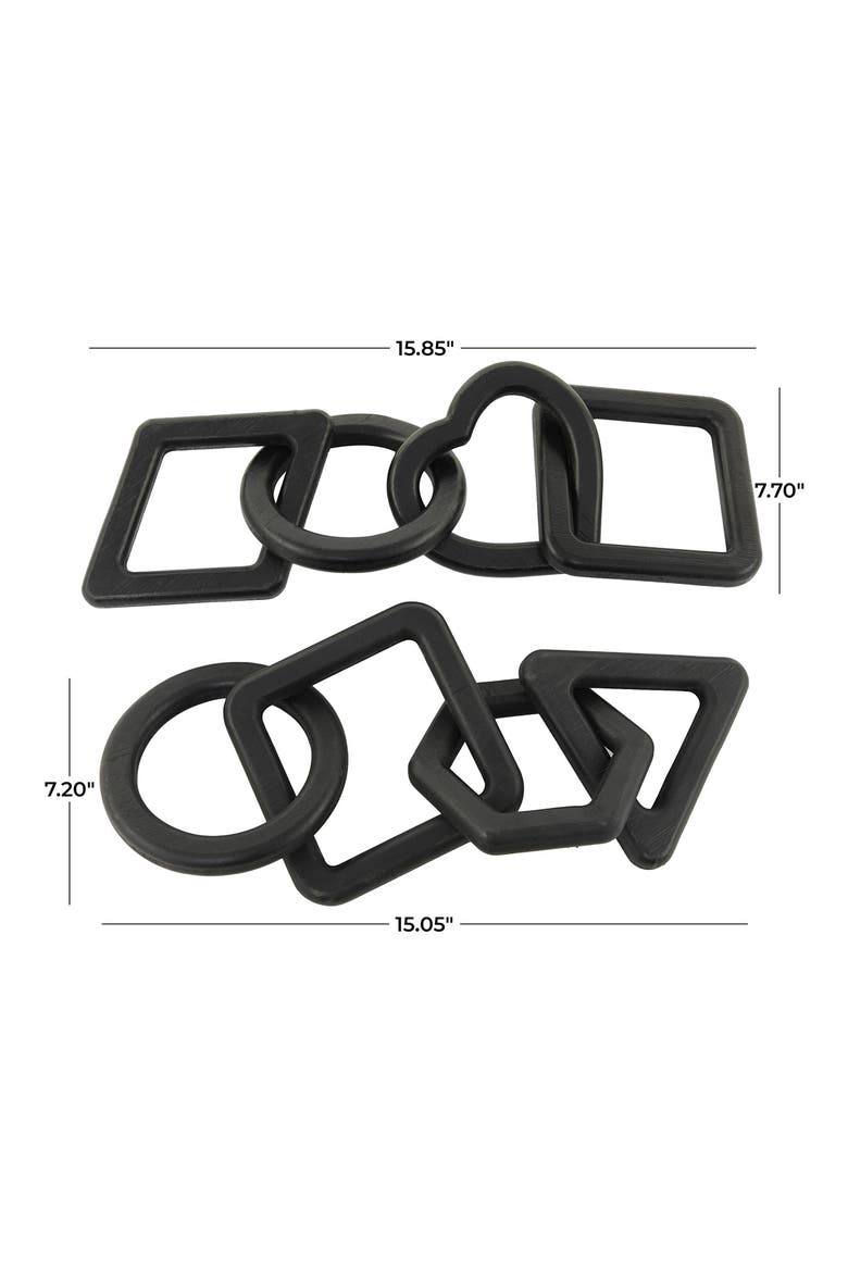 Set of 2 Chain Link Sculptures, Alternate, color, BLACK