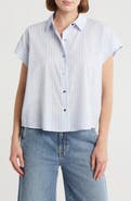 DKNY Short Sleeve Cotton Poplin Button-Up Shirt