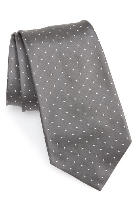 Pin Dot Silk Peau de Soie Tie