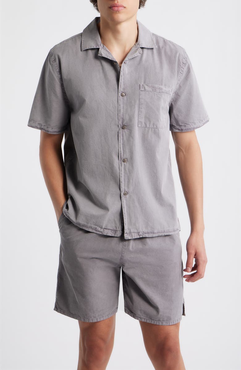 ALEX CRANE Air Cotton Camp Shirt, Main, color, Silver