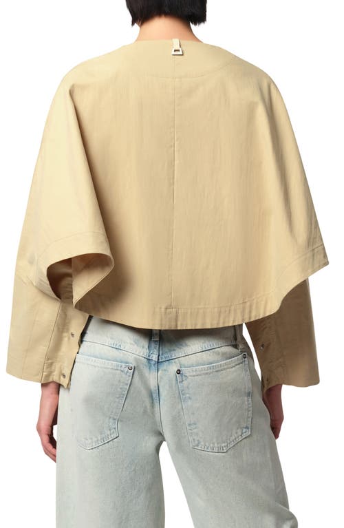 Apparis Quinn Water Repellent Cotton Blend Cape Jacket In Sandstone