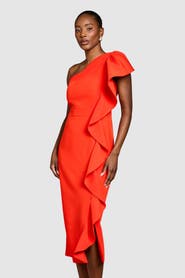 Coast One Shoulder Pencil Midi Dress