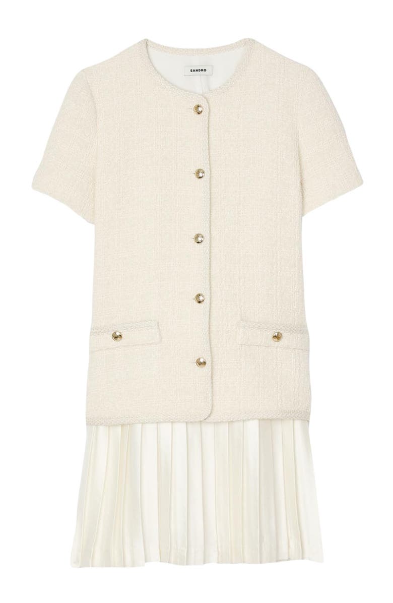 SANDRO Tweed dress, Alternate, color, 