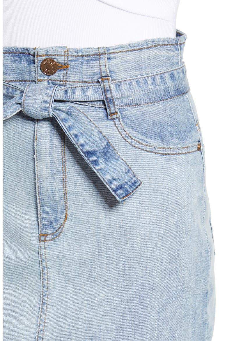 Belted Denim Skirt, Alternate, color, BLUEFIN