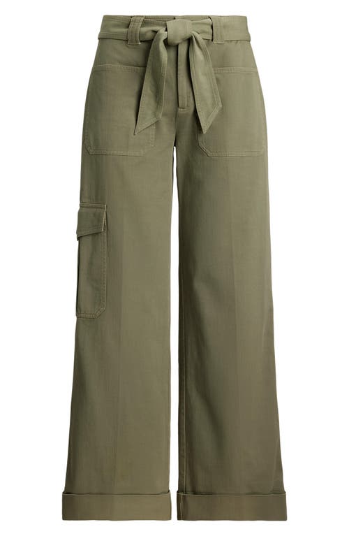 RALPH LAUREN LAUREN RALPH LAUREN COTTON TWILL WIDE LEG CARGO PANTS
