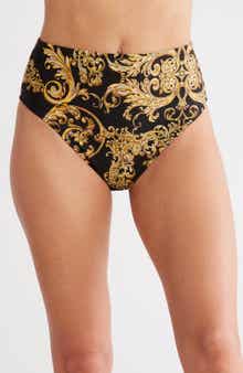 L'AGENCE Vanessa Baroque High Waist Bikini Bottoms