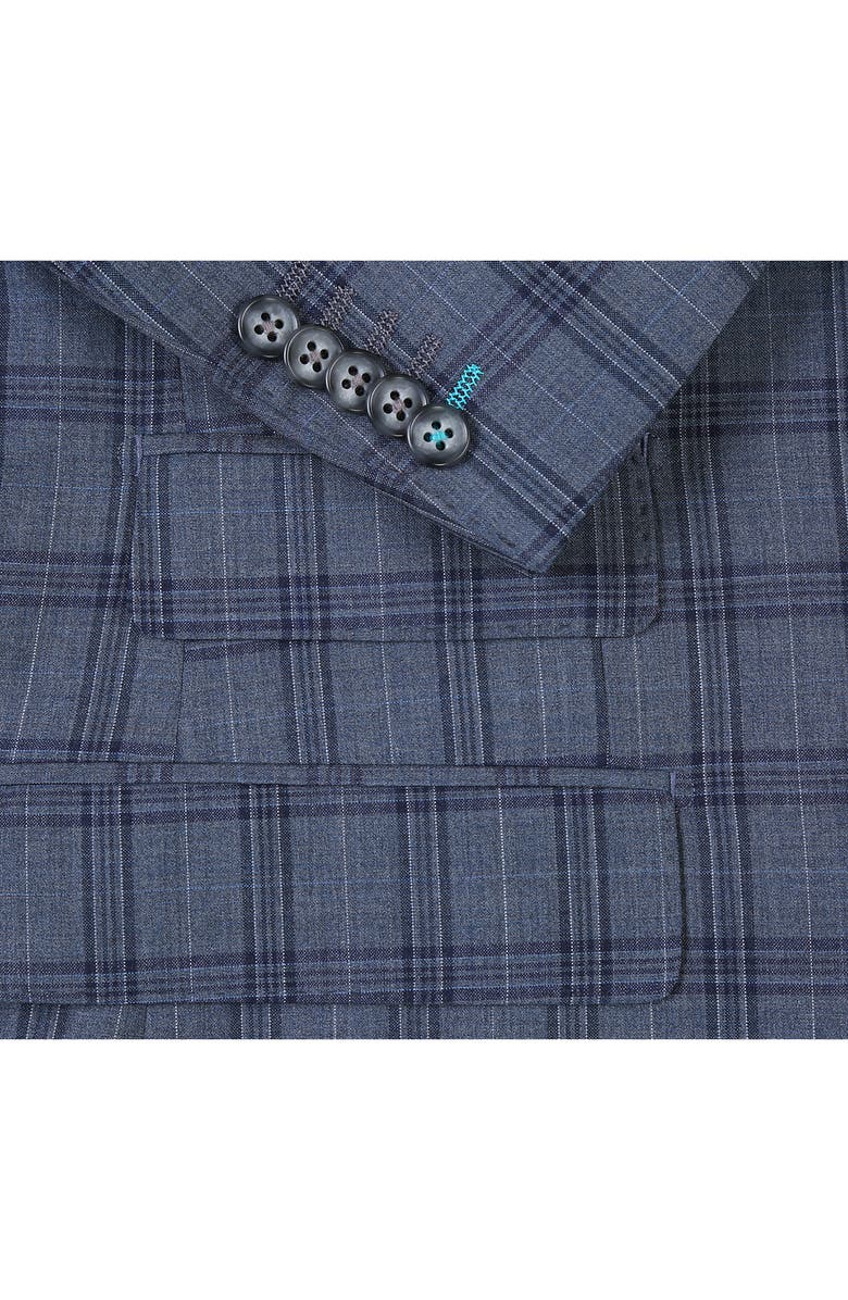 English Laundry Plaid Trim Fit Wool Blend Two-Piece Suit, Alternate, color, Gray