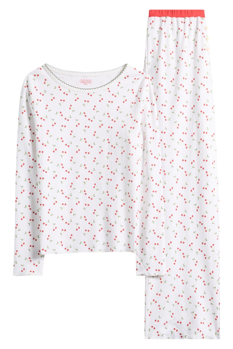 Ellie Cherry Pie Pima Cotton Pajamas, Alternate, color, CHERRY PIE