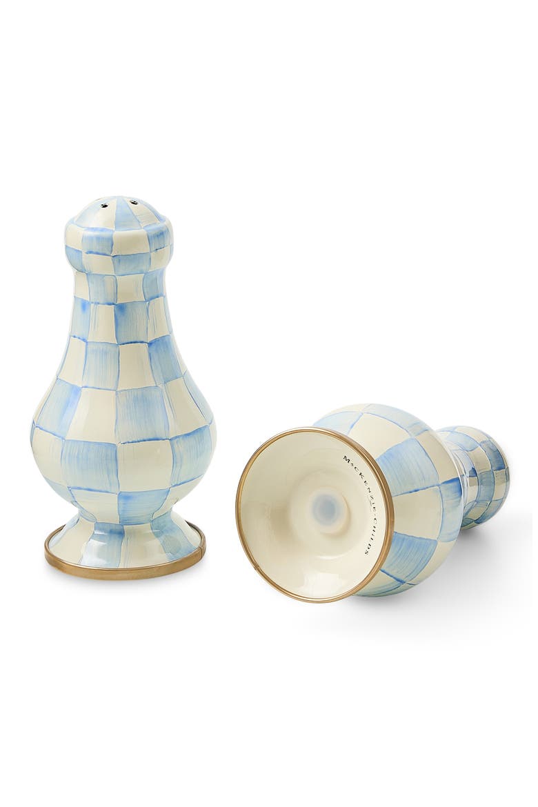 Sky Check Enamel Large Salt & Pepper Shaker Set, Alternate, color, SKY CHECK