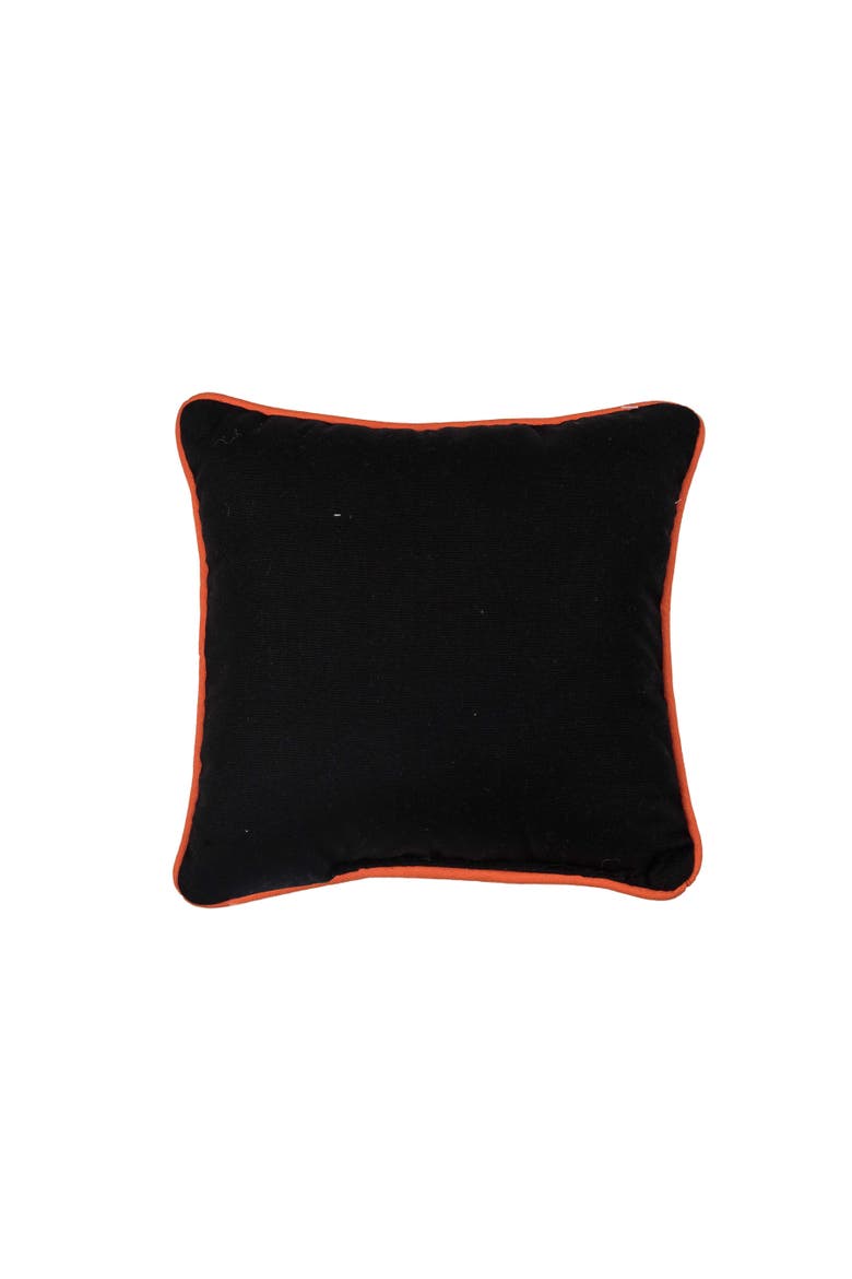 Boo Skeleton and Pumpkin Halloween Mini Accent Pillow, Alternate, color, Orange