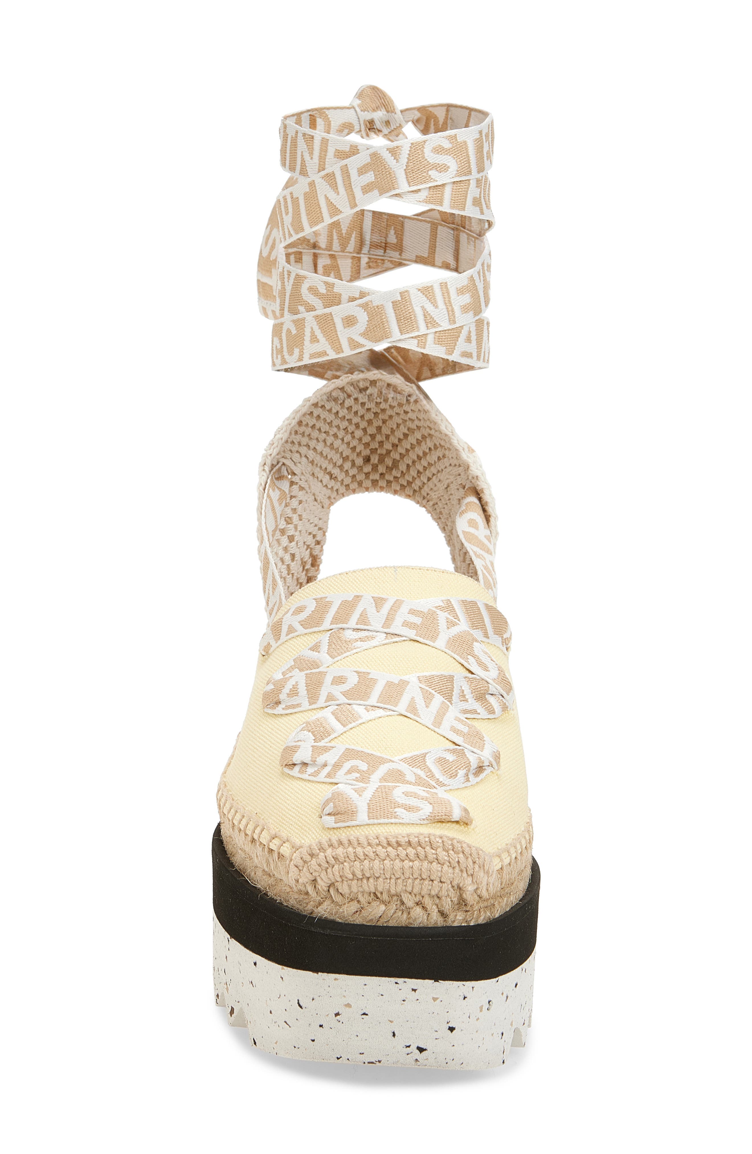 Gaia Logo Strap Espadrille, Alternate, color, BANANA