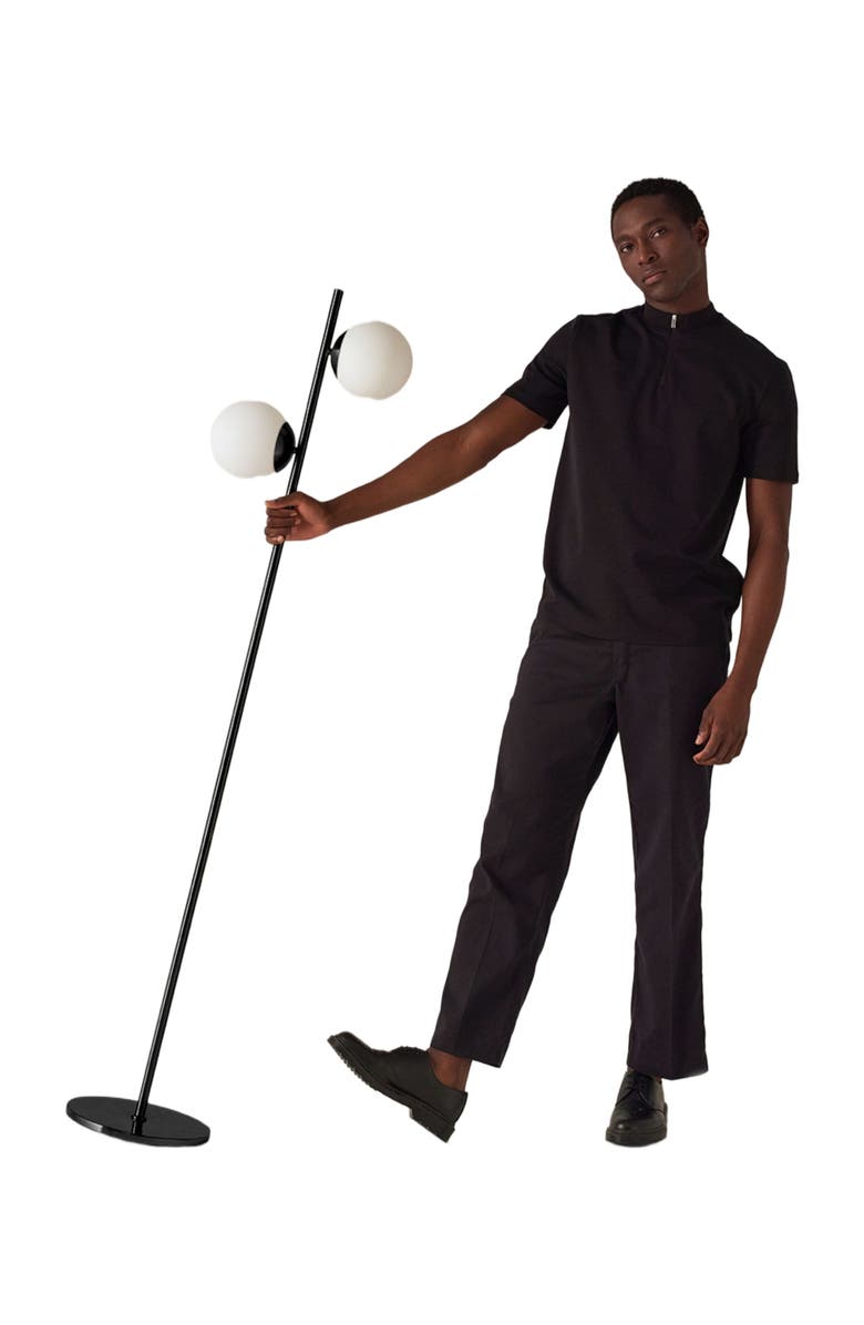 Brightech Sphere 65" LED Contemporary Tree Floor Lamp with Frosted Glass Globes, Alternate, color, Classic Black
