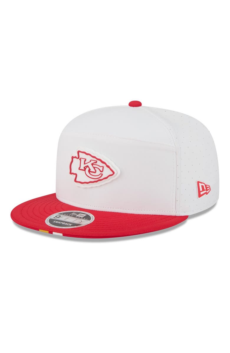 New Era Men's New Era White/Red Kansas City Chiefs 2025 NFL Training Camp Split Panel 9FIFTY Snapback Hat, Main, color, White