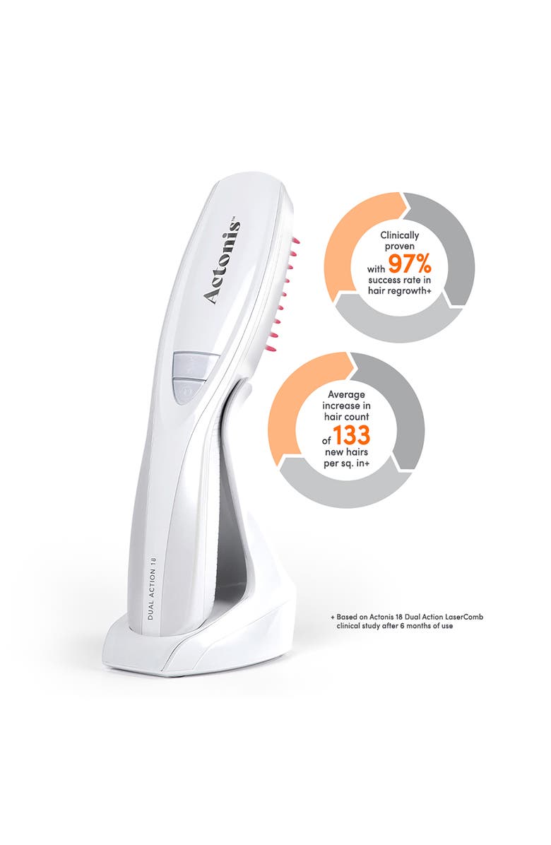 HAIRMAX Actonis Dual Action 18 LaserComb, Alternate, color, White