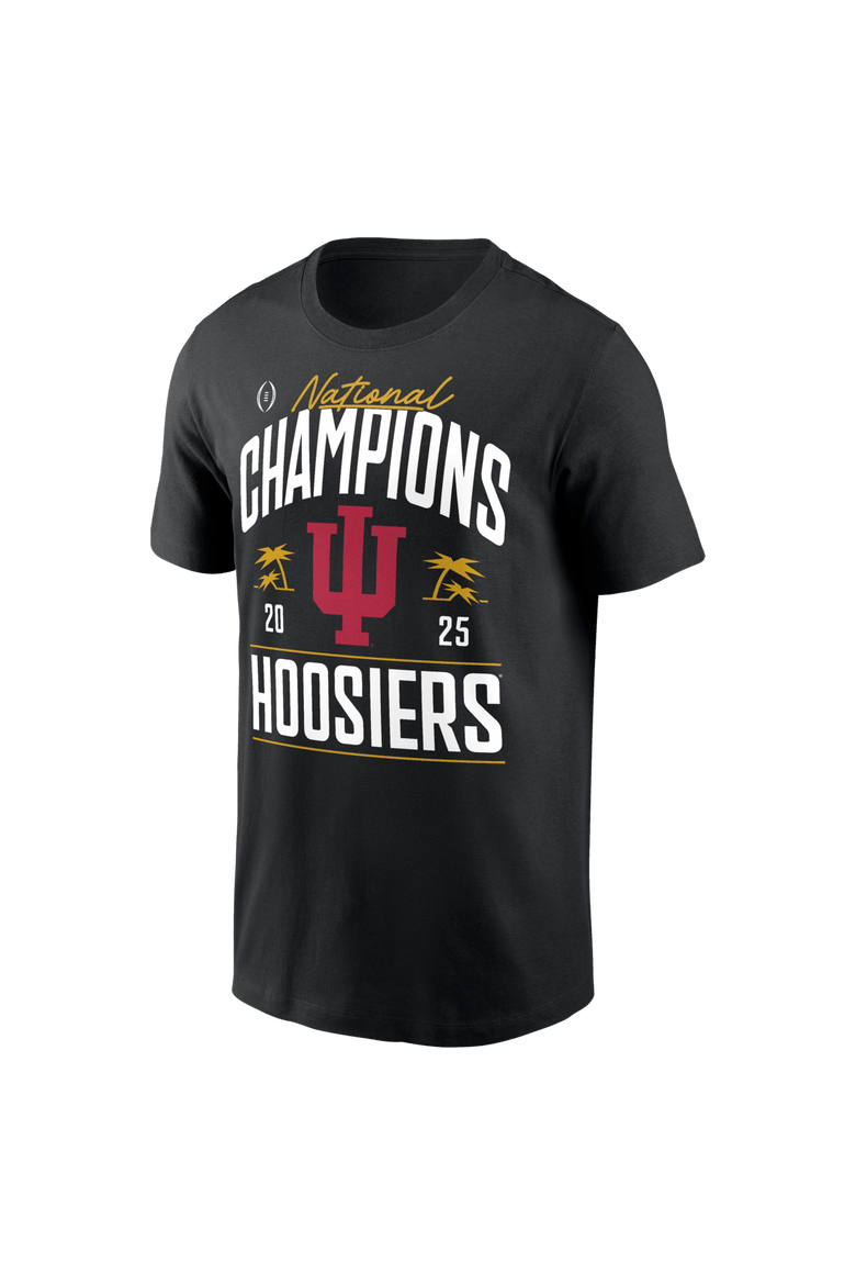 Men's Black Indiana Hoosiers College Football Playoff 2025 National Champions Locker Room Replica T-Shirt, Alternate, color, Black