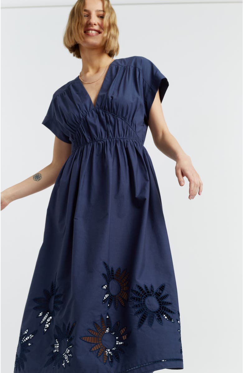 Chinti & Parker Broderie Dress, Alternate, color, Navy