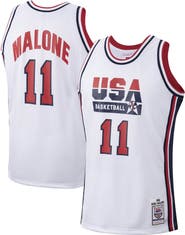 Mitchell & Ness Men's Mitchell & Ness Karl Malone White USA Basketball 1992 Authentic Jersey