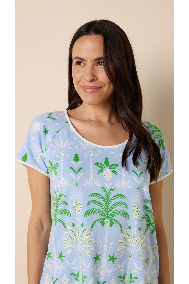 Pima Knit Short Sleeved Simple Set Conversational, Alternate, color, Tropicana Palm
