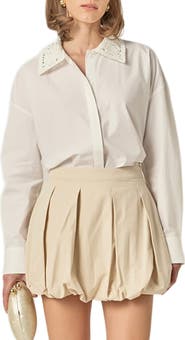 English Factory Crochet Collar Shirt