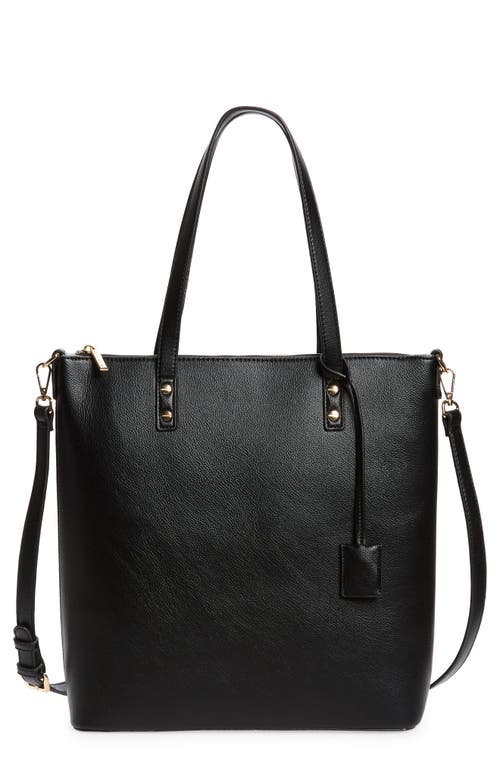 Mali + Lili Ashley Vegan Leather Everyday Tote in Black